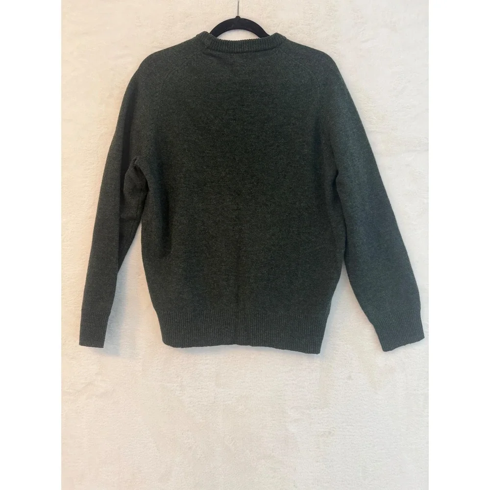 J. Crew Mens Hunter Green 100% Lambswool Crewneck Sweater Size M 07939 HO14